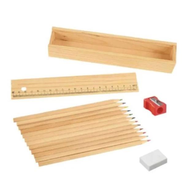 Colored Pencils Set with Wooden Box