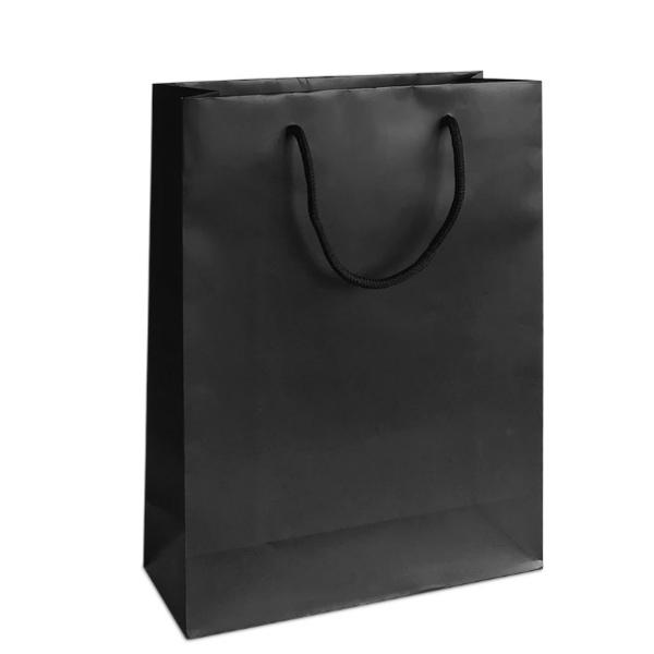 Black Readymade Paper Bag with custom Screen Print