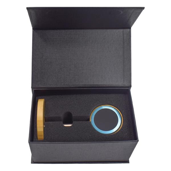 Bamboo Wireless charger Stand with Lightup logo