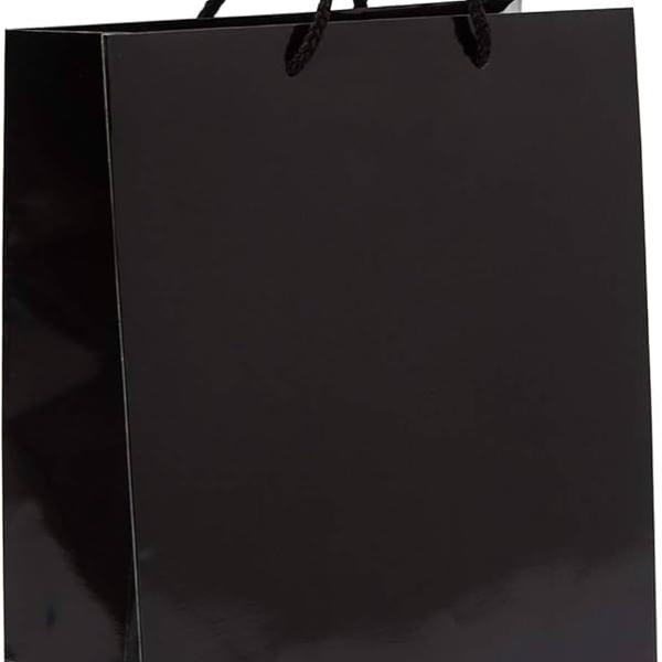 Black Readymade Paper Bag with custom Screen Print