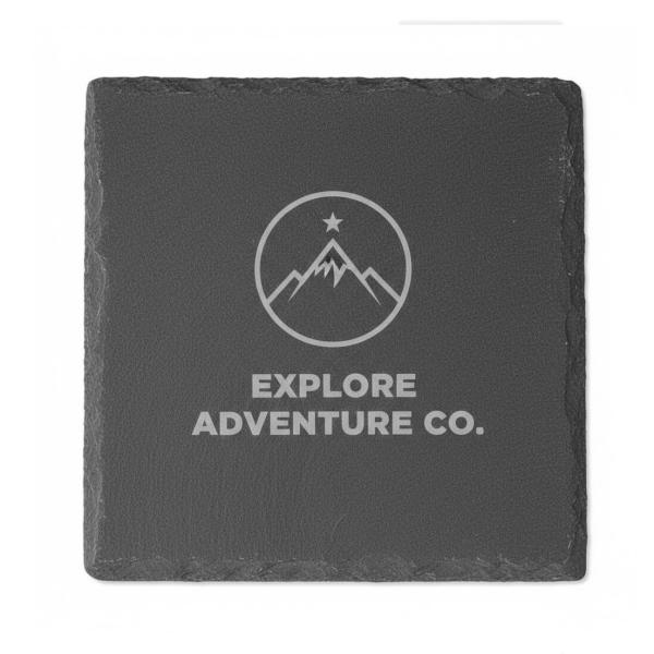 Square Black Slate Coaster