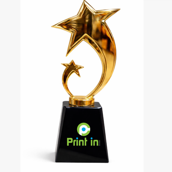 Gold Shooting Star Trophy with Black Base