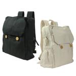 Natural Cotton Backpack with Zipper Closure