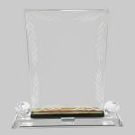 Crystal Award with laser Marked leaves design