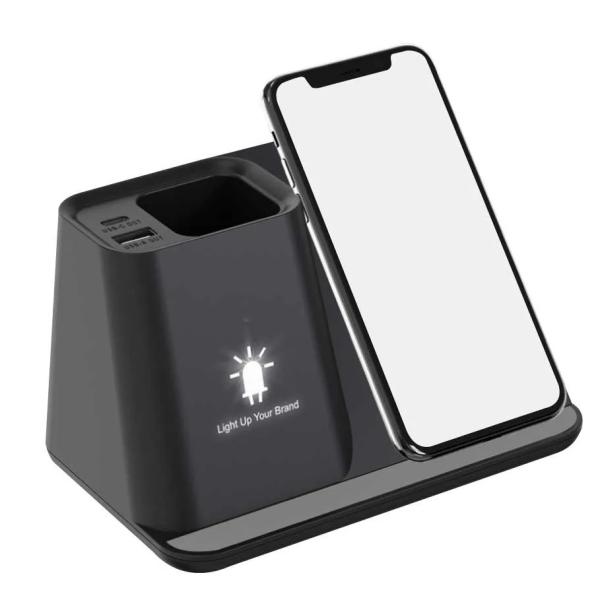 Desktop Pen Holder with 5W Wireless Charger