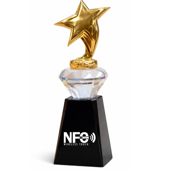 Luxury Gold Star Crystal Award – Elegant Corporate Trophy in Dubai