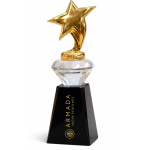 Luxury Gold Star Crystal Award – Elegant Corporate Trophy in Dubai
