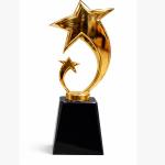 Gold Shooting Star Trophy with Black Base