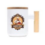Eco-friendly ceramic mug with bamboo handle