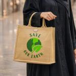 Reusable Jute Shopping Bags with Button Closure