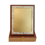 Brown Leatherette & Gold Filigree Recognition Plaque