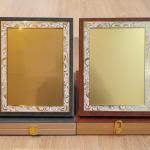 Premium Leatherette & Gold Filigree Recognition Plaque