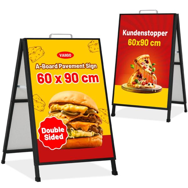 A Board Black Metal, 60x90cm, Top Insert