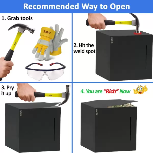 Metal Piggy Bank for Adults, Stainless Steel Savings Money Bank