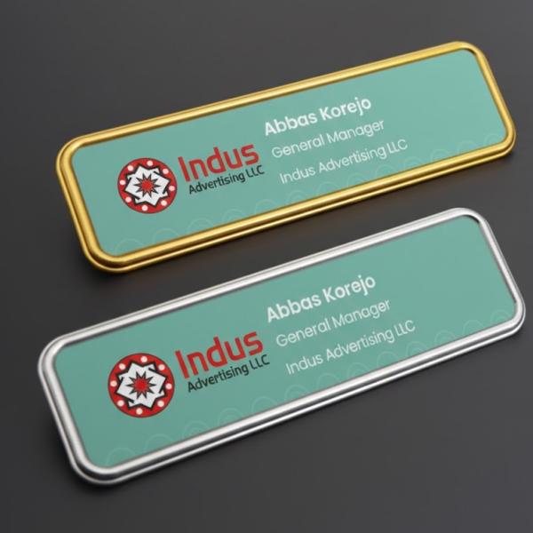 Silver & Gold Sublimation Name Badges