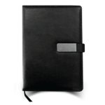 PU Notebook with metal buckle for engraving