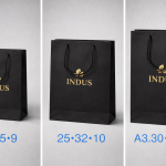 Black Readymade Paper Bag with custom Screen Print