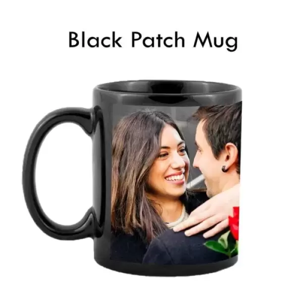 Black Patched Mug Print