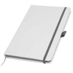 White PU Leather Cover A5 Notebooks Band Bookmark Loop