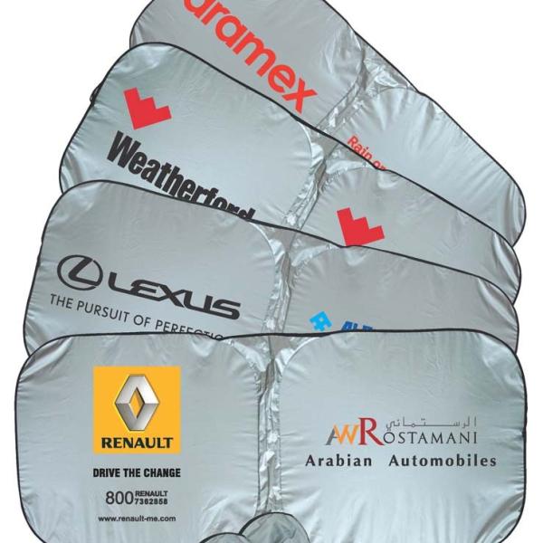 Car Sunshade Nylon Silver Black