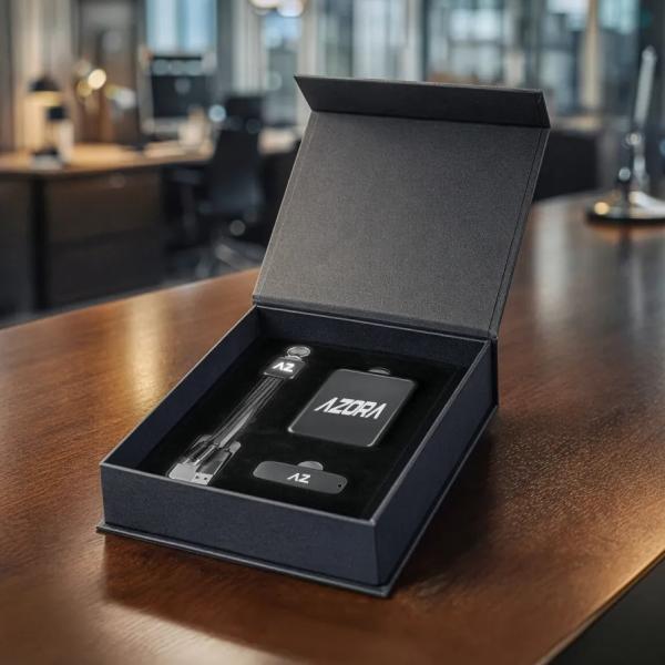 Premium Corporate Tech Gifts in Black Magnetic Closure Gift Box