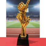 Gold "Thumbs Up" Star Achievement Trophy 28cm