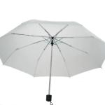 Bi-Fold White Umbrella with Velcro Closure & Matching Pouch