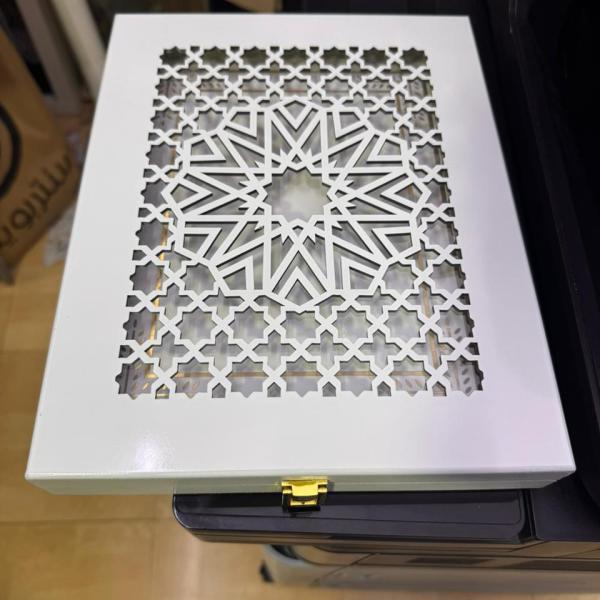 Premium White Wooden Award Plaque with Hinged Presentation Box