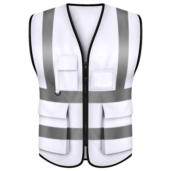White Black Safety Jacket Print